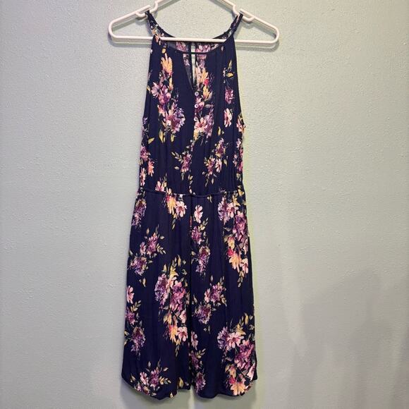 Staccato Dresses & Skirts - Staccato Women’s Pink and Blue Floral Patterned Halter Sundress Size S